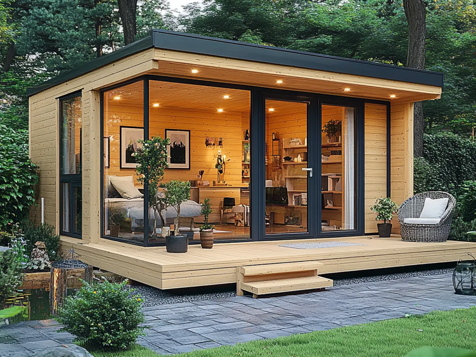 Garden house wood 20m2 - with individual plan and design