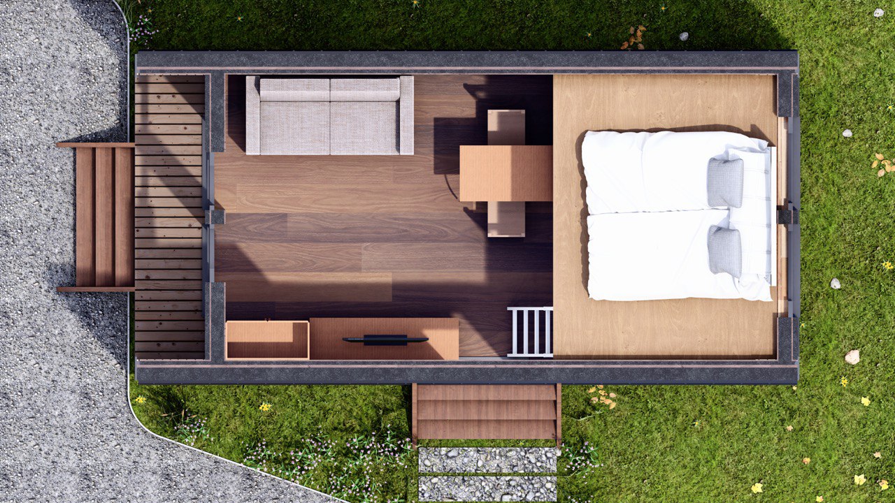 Tiny House - Modular House - Mini House - Container House, Prefabricated House - 28 m² - Energy Efficient - SIP Model Tiny House - Modular House - Mini House - Container House, Prefabricated House - 28 m² - Energy Efficient - SIP Model