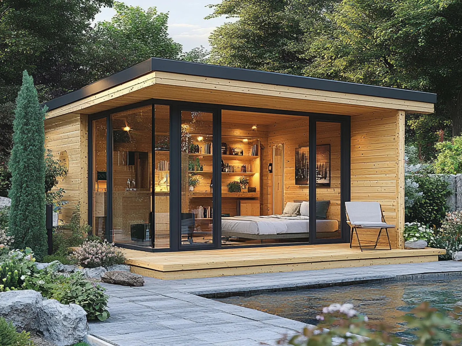 Garden house wood 20m2 - with individual plan and design